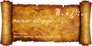 Marker Ágnes névjegykártya